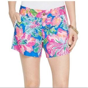 Lilly Pulitzer Callahan Shorts 5" Beckon Blue Jungle Utopia Floral Print- Size 4